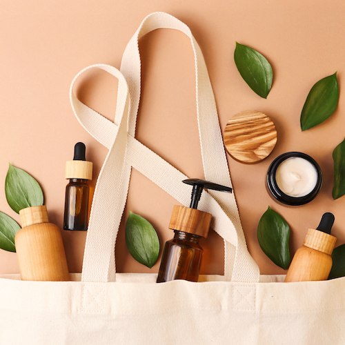 Open,Eco,Friendly,Cotton,Reusable,Bag,With,The,Different,Containers matériel médical Pharmacie de l'Estran Agon-Coutainville